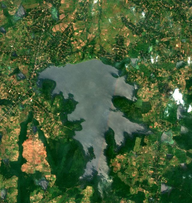 Hurulu Wewa when full, Sentinel-2, 28 February 2026